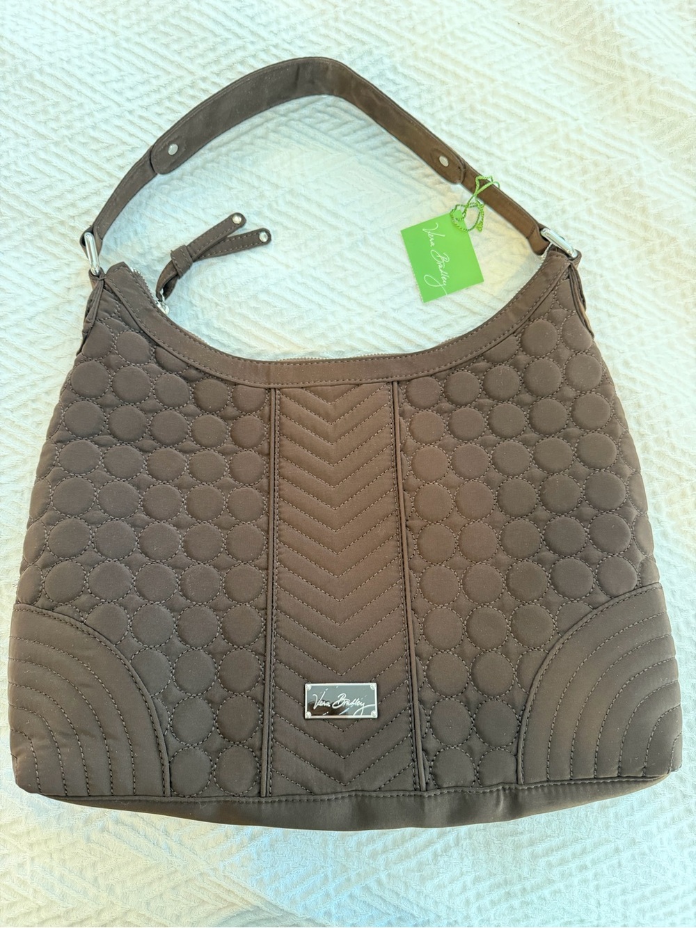Vera Bradley Quilted Chocolate Brown Shoulder Hobo